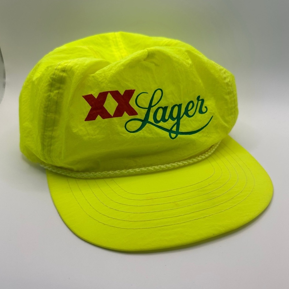 Vintage Y2K Dos Equis Promotional Neon Yellow Highlighter Hat